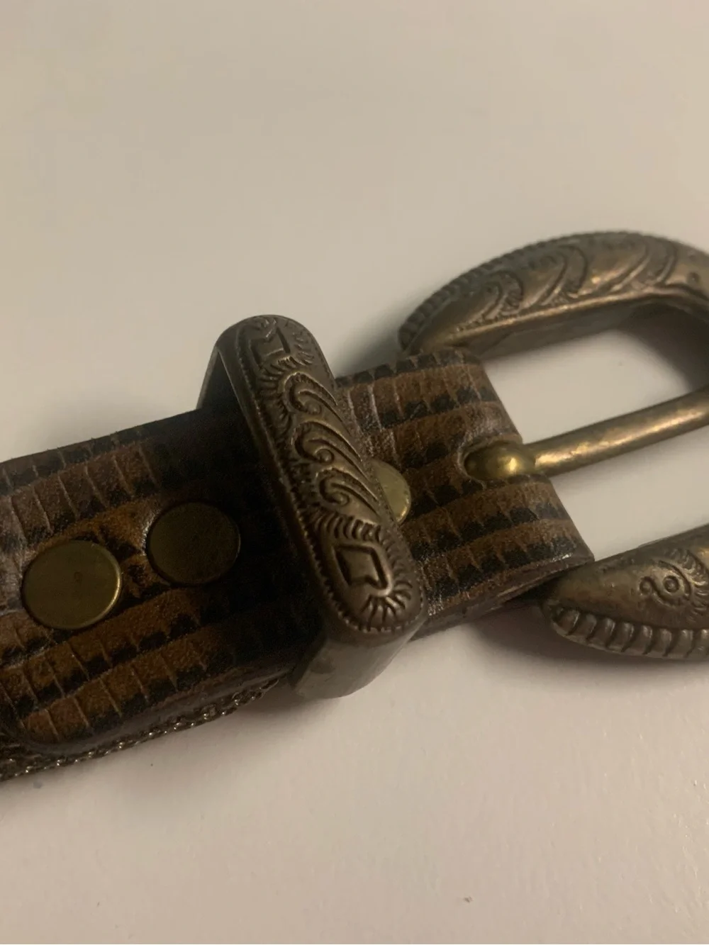 US MECO Paris leather belt with bling